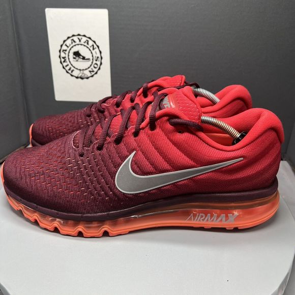 Nike Air Max 2017 Night Maroon White Gym Red 849559-601 Men Size